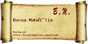 Bocsa Mahália névjegykártya